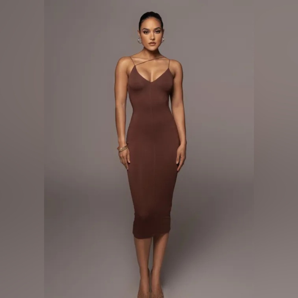 JLUXLabel Tangerine Valencia Diagonal Strap Dress